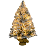 J&otilde;ulukuusk 92 cm, LED-tuled, lumised oksad, k&auml;bid, leegiaeglusti, betoonalus, Žalioji