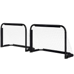 HOMCOM jalgpalliv&auml;ravad 2 klapiv&auml;rava komplekt metallist raamiga lastele ja t&auml;iskasvanutele, aed, 90 x 36 x 60 cm, must, Rot