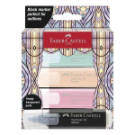 Klaasiline highlighter 4 v&auml;rvi pastell + must - Faber Castell