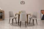 I&scaron;plečiamas pietų stalas ir kėdės (5 vienetai) Vina 1005 - Walnut, Cream