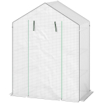 Kasvuhoone riiulitega, minikasvuhoone, UV-kindel, v&otilde;rkaken, t&otilde;mblukuga uks, 143x74x190 cm, valge, Balta