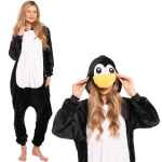 Naiste &uuml;hes t&uuml;kis Kigurumi pidžaama Onesie Kost&uuml;&uuml;m Pingviin Must 165-175 cm L