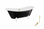 Vann Besco Amelia B&W 190, Black/White+White, sifooniga &uuml;levooluga Klik-klak Gold