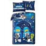 Laste voodipesukomplekt 140x200 cm Lego City Astronaut Blue Microfiber