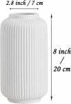 Keraamiline vaas, valge, geomeetriline, 20 cm