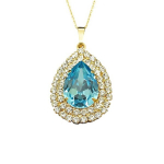 Naiste kaelakee DiamondSky "Jasmine (Aquamarine)" Swarovski kristallidega
