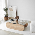 Kohvilaud, Brise - Safiir Tammev&auml;rv, 105x35x65 cm, L&auml;bipaistev