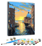 Numbrite j&auml;rgi maalimine &ndash; pilt, v&auml;rvid, pintslid, komplekt &bdquo;Venice Sunset&ldquo;, 40 &times; 50 cm