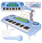 Laste klaver 37 klahvi mikrofoniga, sinine, USB, MP3