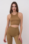 &Otilde;mblusteta ribikangast topp laiade &otilde;lapaeltega HALTER TOP RIB Giulia, v&auml;rv ermine, L/XL
