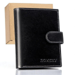 Ehtsast nahast meeste rahakott Rovicky, must