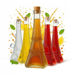 5x Korgiga klaaspudel "paris" 350 ml