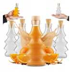 10x Klaasist "puu" pudelit 100ml korgiga
