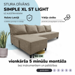 Suur nurgadiivan ilma k&auml;etugedeta Simple XL St Light Beež