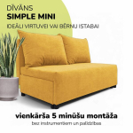 Kahe kohaline lahtik&auml;iv diivan Simple Mini, Podrez, kollane