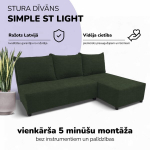 Nurgadiivan-voodi St Light, Podrez, t&uuml;rkiis-roheline