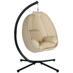 Riputustool, munakujuline kiiktool pehme padjaga, sobib siseruumidesse ja &otilde;ue, 125L x 95S x 170K cm, Khaki