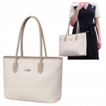 Naiste valge shopper-kott &otilde;lal kandmiseks, 17,9 l &ndash; moodne, mahukas, stiilne, lukuga. CHANTRIA CB800 White.