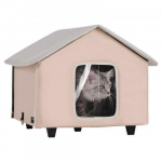 Soojendusega kassimaja varikatusel &ndash; 52 &times; 48 &times; 47 cm, pruun