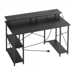 Arvutilaud 120x50x86.5 cm Must, LED-tuled, Panipaigariiulid