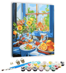 Numbrite j&auml;rgi maalimine &ndash; pilt, v&auml;rvid, pintslid, komplekt - Flowers and fruits