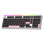 AULA Hero 99 juhtmeta m&auml;nguklaviatuur, Halli efekti klaviatuur numbriklaviatuuriga, RGB mehaaniline klaviatuur taustavalgustusega, must ja roosa