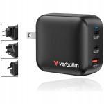 Verbatim Mini Gan 100w laadija: 2x Usb-c Pd, 1x Usb-a Qc
