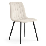 Beež LIVO sametist polsterdatud tepitud tool mustade jalgadega