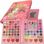 70 v&auml;rvi lauv&auml;rvipalett pintslite ja peegliga &ndash; meigikomplekt lastele