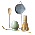 Matcha komplekt, bambusest vispel, keraamiline hoidik, s&otilde;el, lusikas, tseremoonia jaoks