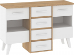 Nordis NOR-05 kummut &ndash; 4 sahtlit, Cremona tamm/valge, klassikaline stiil