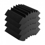 Akustilised vahupaneelid, 4 tk, 42x16x30 cm, must, heliisoleeriv