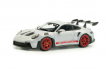 Diecast mudel Solido S4314802 Porsche 911 (992) Gt3 Rs Ice Grey Metallic W/Pyro Red 2023 1/43