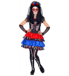 "MUJER DIA DE LOS MUERTOS" (kleit, k&auml;tesoojendajad, looriga peakate)
