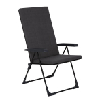 Aiatool terrassile &bdquo;Barletta Black Edition&ldquo; &ndash; kokkupandav, reguleeritav, polsterdatud
