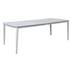 Metallist &otilde;uelaud Home4You SILVA 220x100 cm klaasist pealisega, modernne, beež