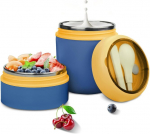 Lunchpot Cereal Cup to Go - 710 ml praktiline kauss hommikuhelveste jaoks, jogurtitops lusikaga, hommikuhelveste tops kaasav&otilde;tmiseks, lekkekindel jogurtitops (sinine)