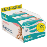 Pampers Sensitive Niisked Beebisalvr&auml;tid, 12 Pakki, 624 Niisket Salvr&auml;tikut