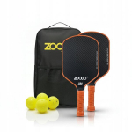 Zoodo P6 3K s&uuml;sinikkiust oranž pickleball reketid komplekt 4 palli USAPA