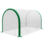Outsunny fooliumkasvuhoone 3,58 x 2,1 x 2,1 m tunnelkasvuhoone rulluksega aeda, r&otilde;dule, tsingitud terasest, valge, Balta