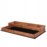 Puidust k&otilde;rgendatud peenar, 63x117x18 cm