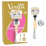 Gillette Venus ComfortGlow argaania&otilde;li raseerija, 1 vahetatav raseerija pea, seinahoidik