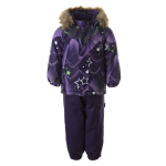 Huppa Laste talvekomplekt LASSE, dark lilac pattern/ dark lilac