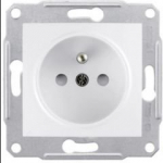 Schneider Asfora &uuml;he pistikupesa maandusega, valge