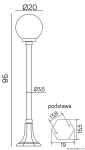 Aialamp 98cm, E27, must, akr&uuml;&uuml;l, Ip43