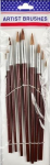 Komplektis 9 pintslit "titanum" 882y, erinevad suurused