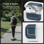 Spigen Lock Fit M &uuml;mbris Airpods Pro 1/2 p&otilde;lvkonna jaoks, Metal Slate
