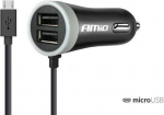 Autolaadija Pch Pro-01 Microusb + 2x Usb 2.4a
