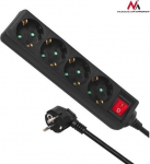 Maclean Mce196g pikendusjuhe 4 pistikupesa ja l&uuml;litiga, 3m