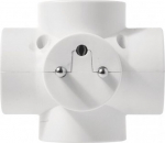 Valge 4-pesaline maandusega elektripikendusjuhe